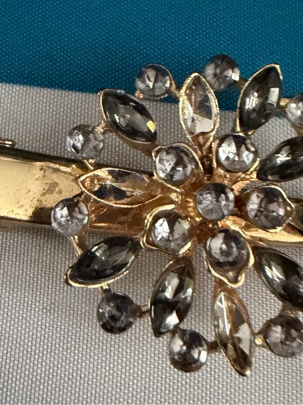 Gold & Rhinestone Decorative Hair Clips Set